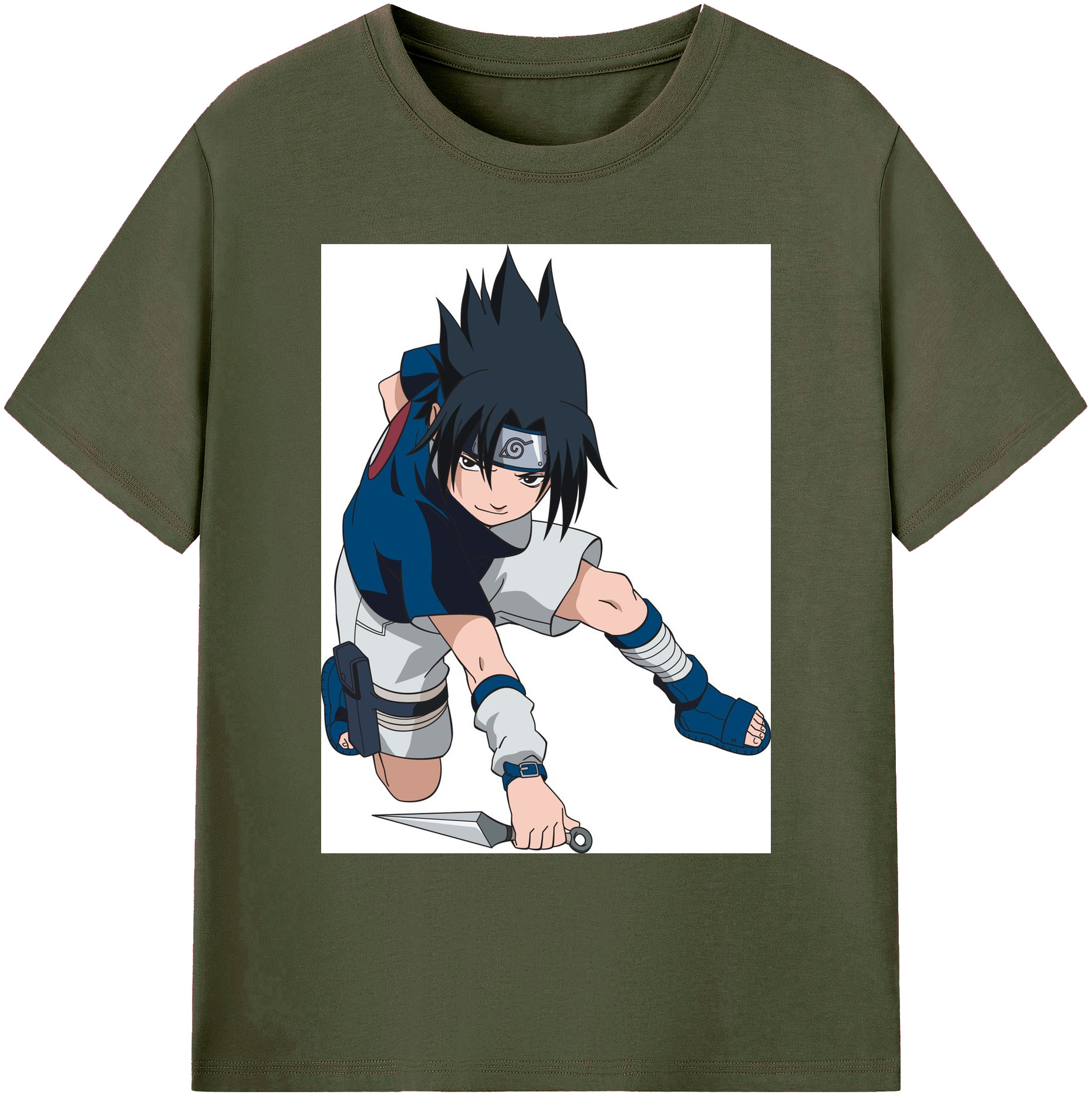 NARUTO -ナルト- うちは サスケ Uchiha Sasuke 綿100％ メンズ半袖Tシャツ｜肌触りやわらか＆通気性